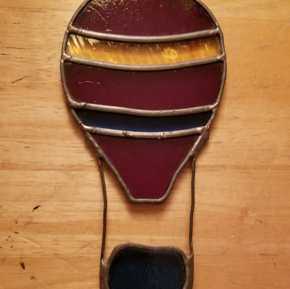 Vintage Hot Air Balloon Window Hanging/Suncatcher, Glass